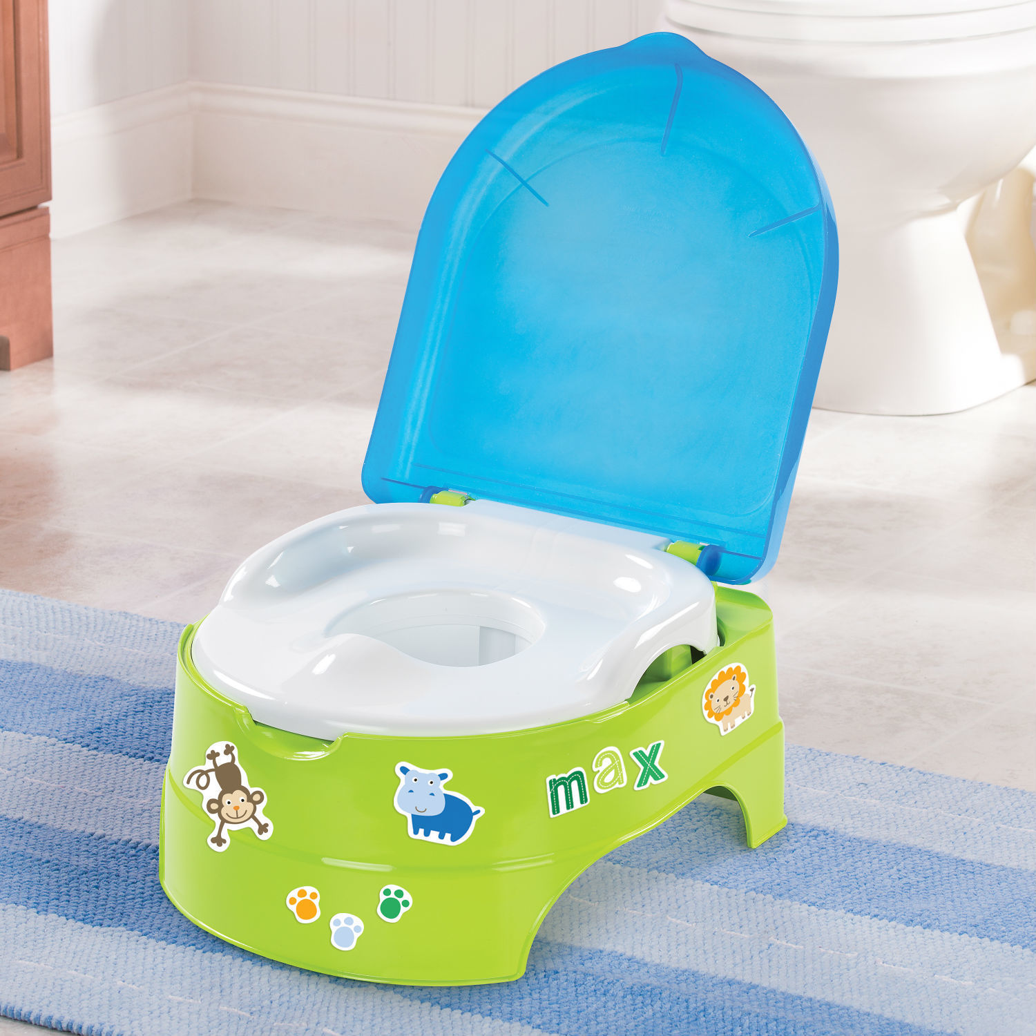 Горшок-подножка Summer Infant 2 в 1 My Fun Potty Салатово-голубой - фото 2