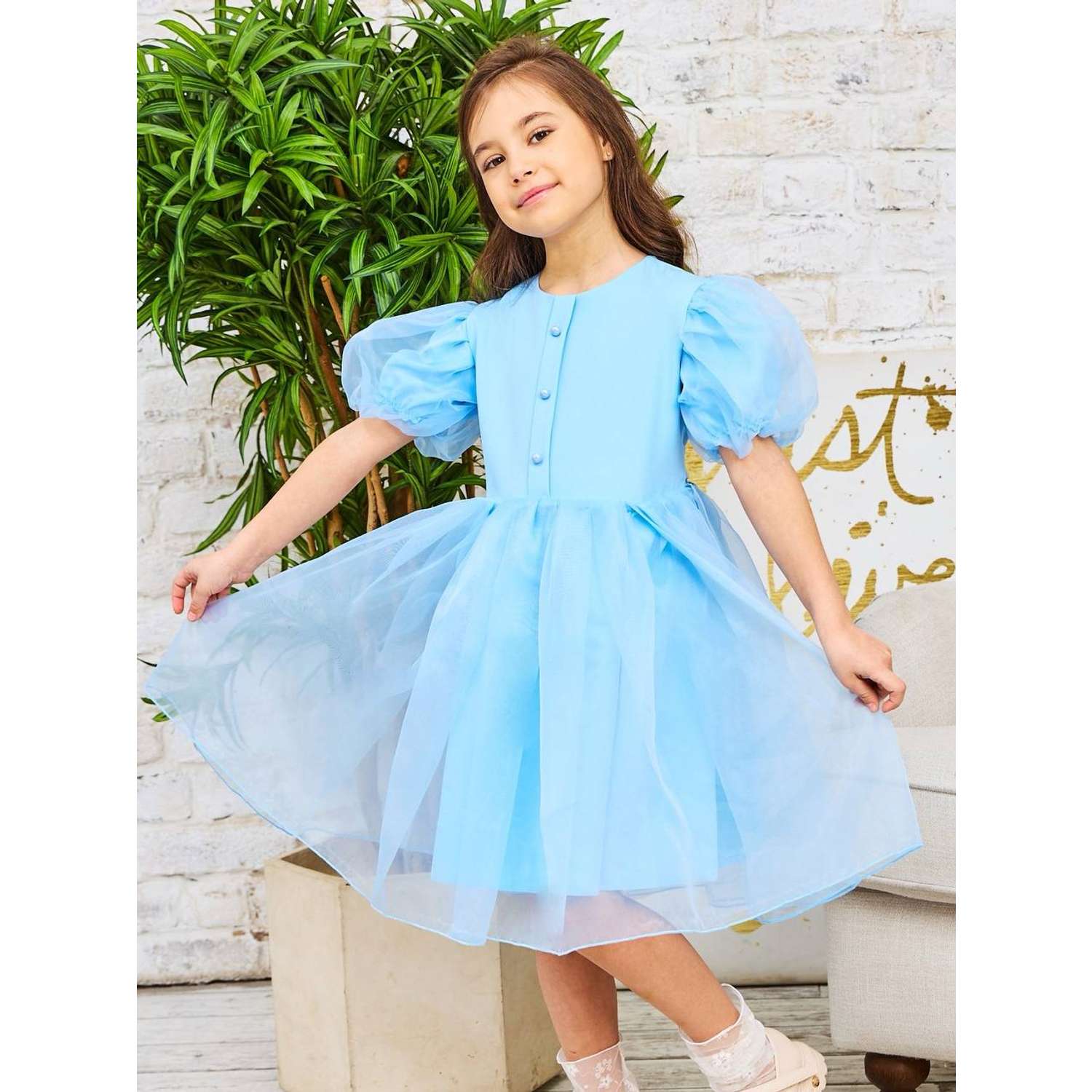 Платье Sofisha kids Plat.organza.blue - фото 13