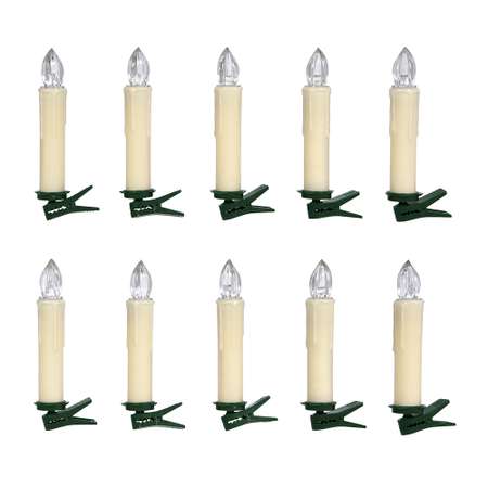 Набор ёлочных свечей Vegas беспроводные с пультом 10 шт