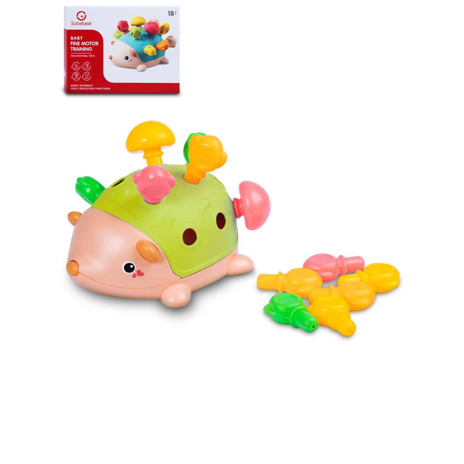 Игрушка развивающая Smart Baby Сортер Ёжик для малышей цвет зеленый - фото 7