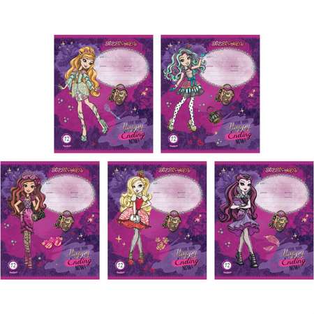 Тетрадь ученическая Barbie Ever After High Клетка 12л в ассортименте 39540