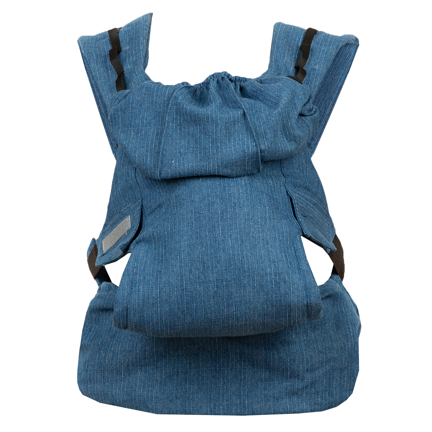 Слинг-рюкзак Чудо-чадо переноска для детей Бебимобиль Позитив синий/джинс - фото 5