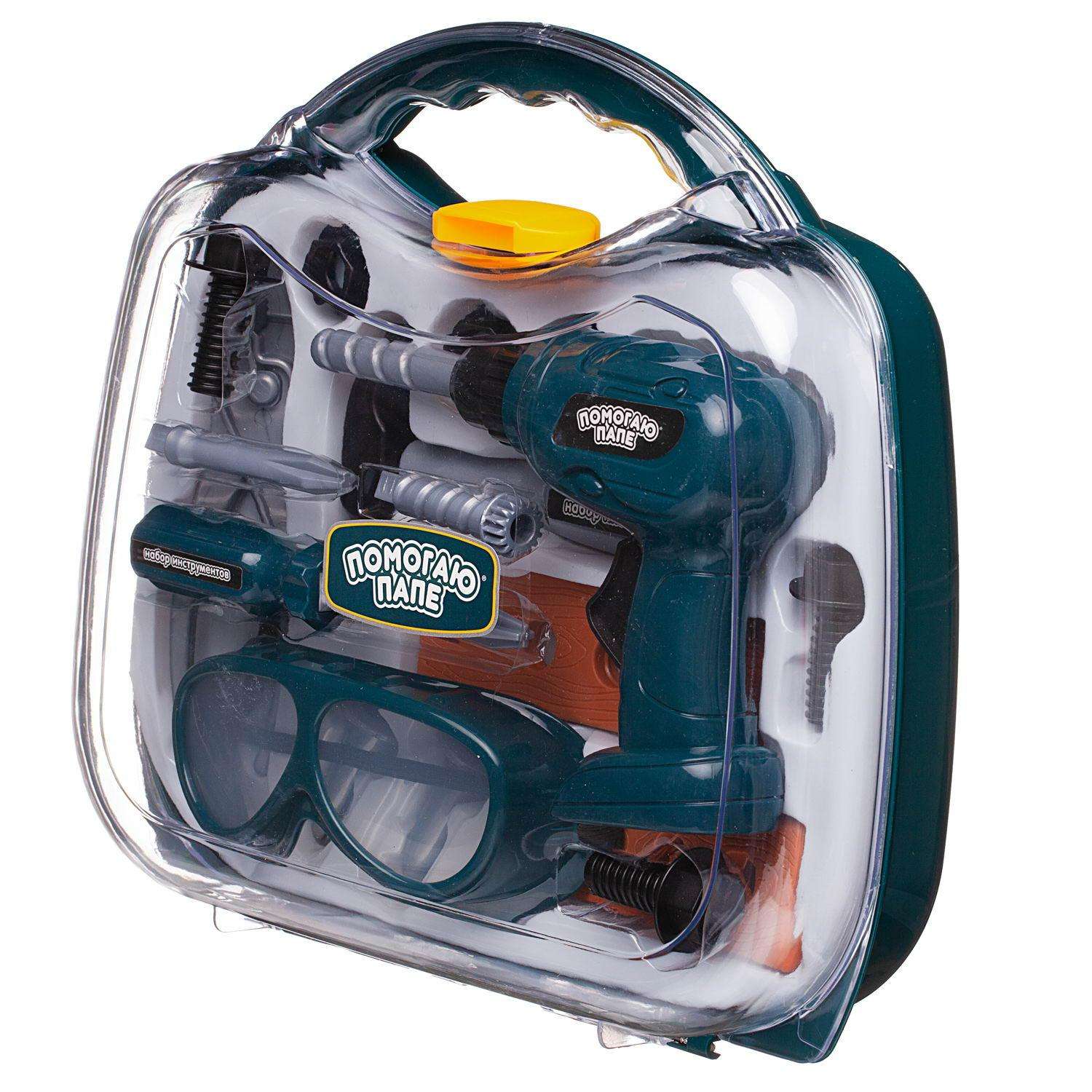 Игровой набор Помогаю папе ABTOYS инструменты с защитными очками в чемоданчике - фото 2