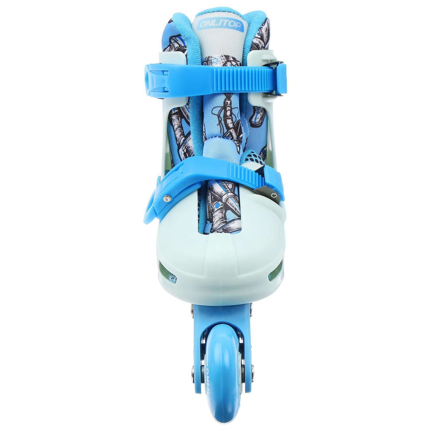 Роликовые коньки ONLITOP раздвижные. размер 30-33. колеса PVC 64 мм. пластиковая рама - фото 6