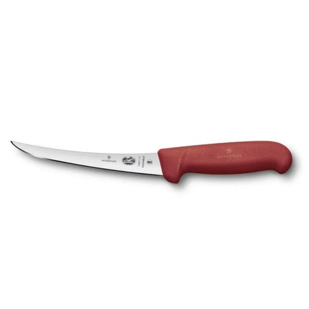 Нож кухонный Victorinox Fibrox 5.6611.12 стальной разделочный лезвие 120 мм прямая заточка красный