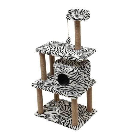 Домик-когтеточка Пижон для кошек «Круглый с игрушками» 65х50х130 см