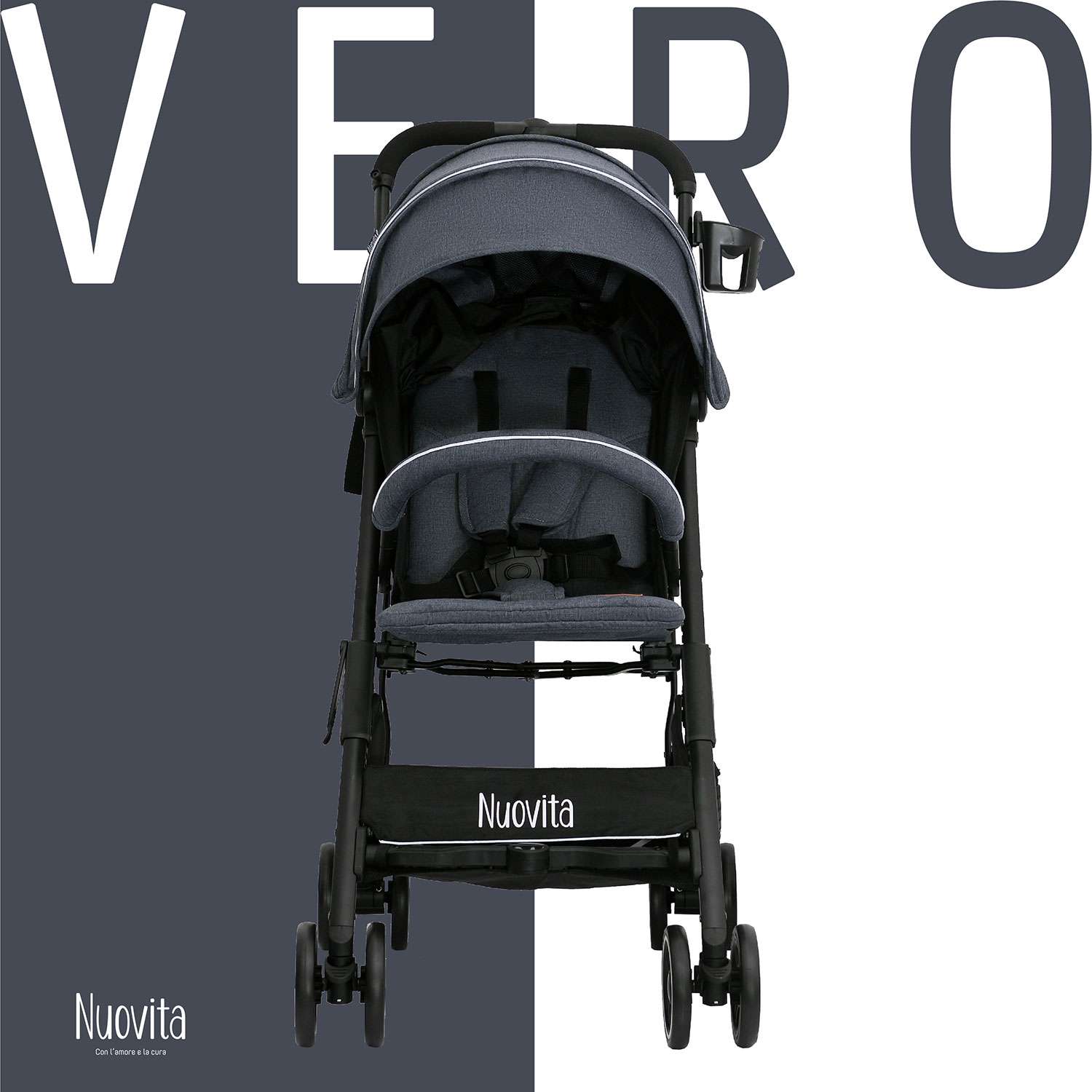 Коляска прогулочная Nuovita Vero Темно-серый - фото 3