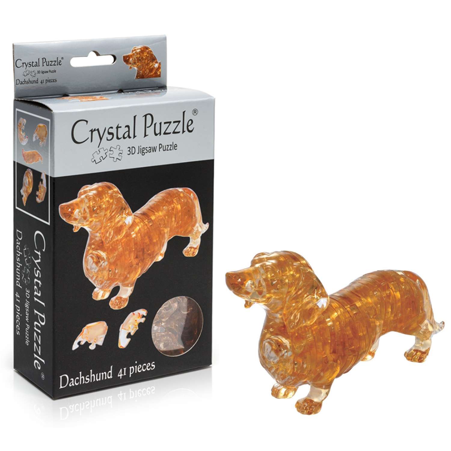 3D-пазл Crystal Puzzle IQ игра для детей кристальная Такса 41 деталь - фото 4