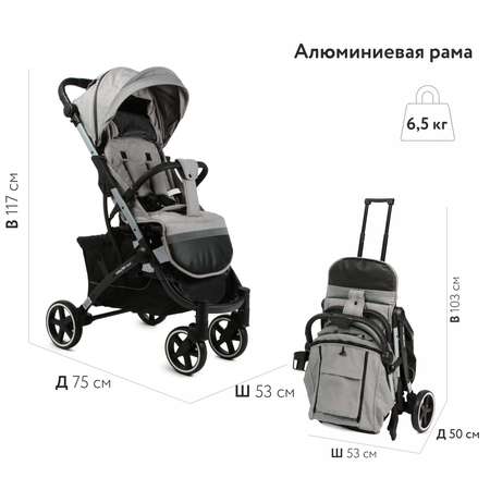 Коляска прогулочная Babyton Rapid Grey