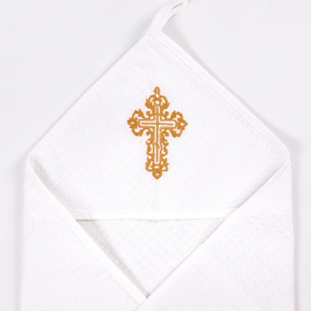 Полотенце с уголком и вышивкой ТК Русский Дом Крест белый - фото 2