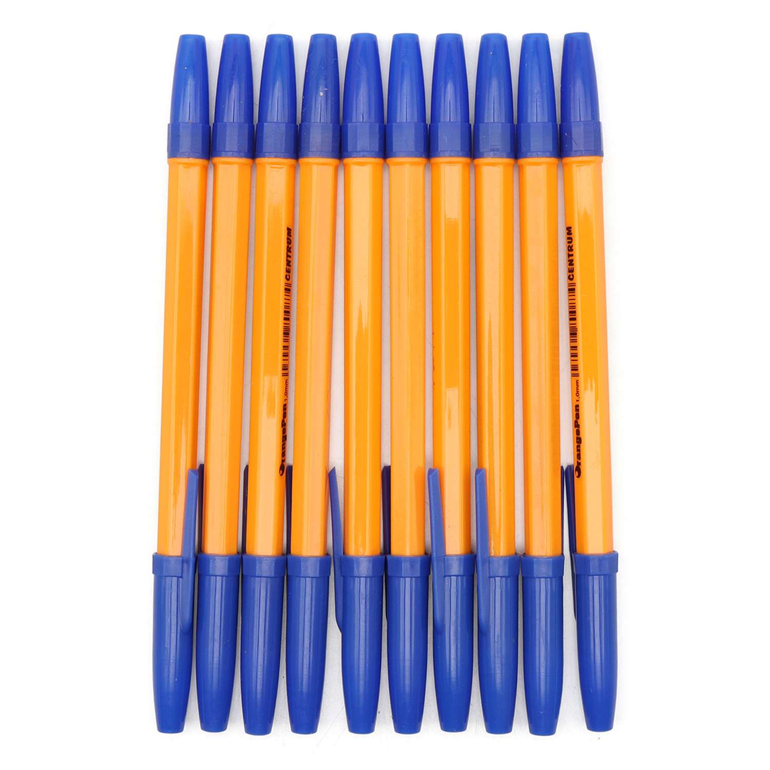 Ручка шариковая CENTRUM для каллиграфии и письма 1 мм Orange синяя 10 шт - фото 1