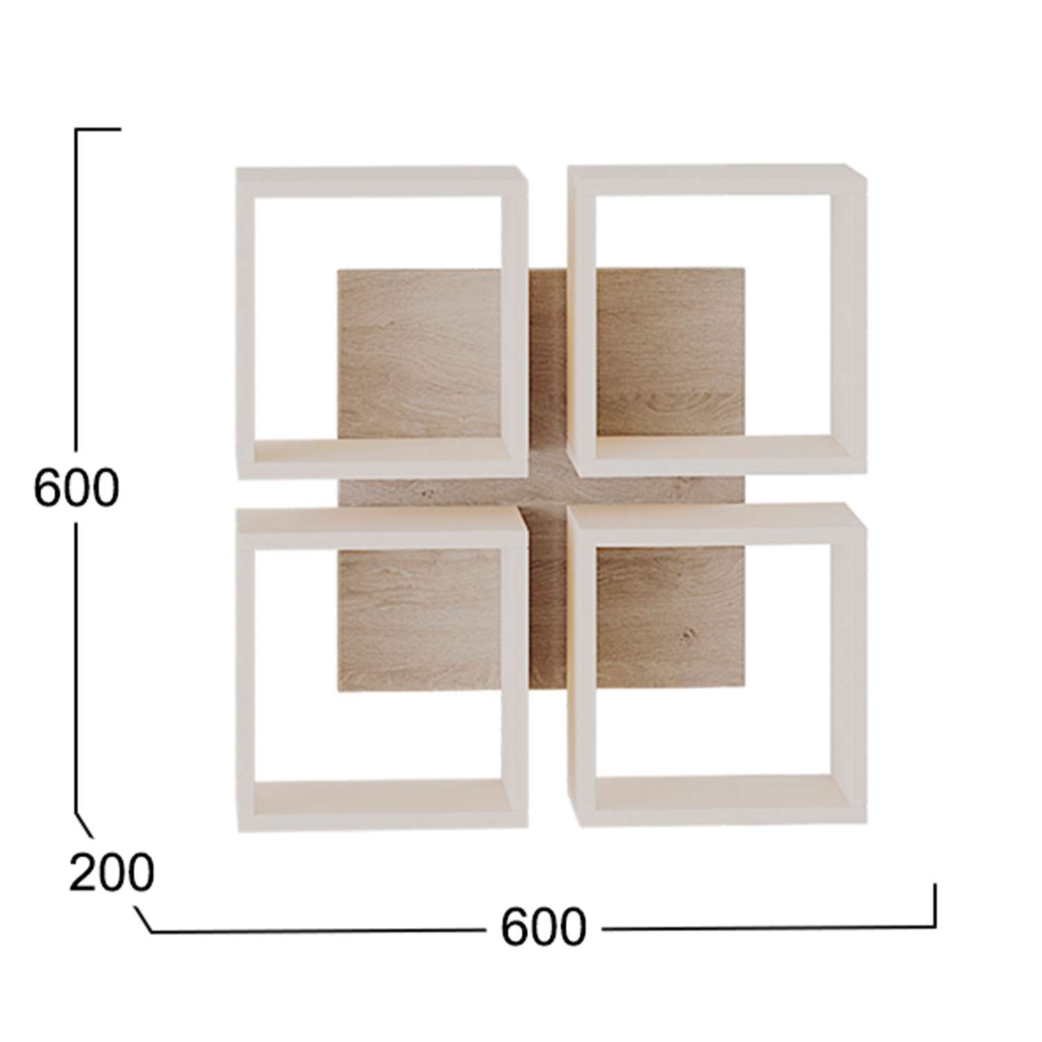 Полка настенная тип 8 Мебель ТриЯ Дуб Сонома/Белый - фото 4