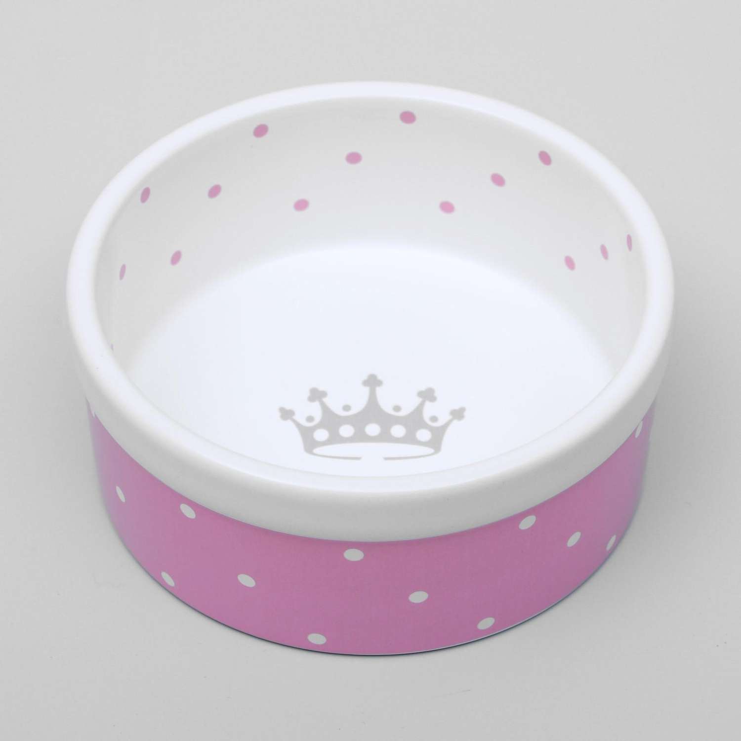Миска Пижон керамическая Корона 400 мл розовая - фото 1