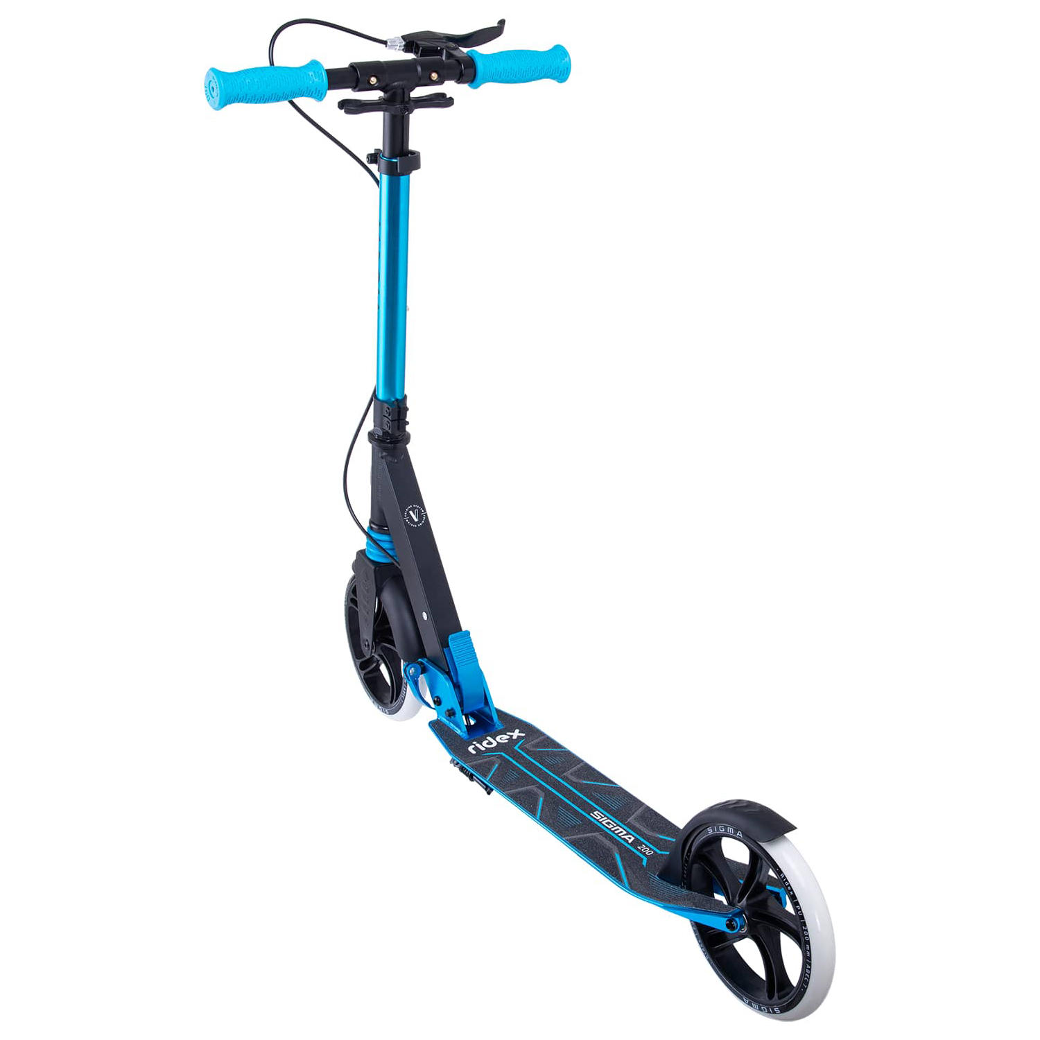 Самокат RIDEX двухколесный Scooter 2 wheels Sigma 200 black/light blue - фото 2