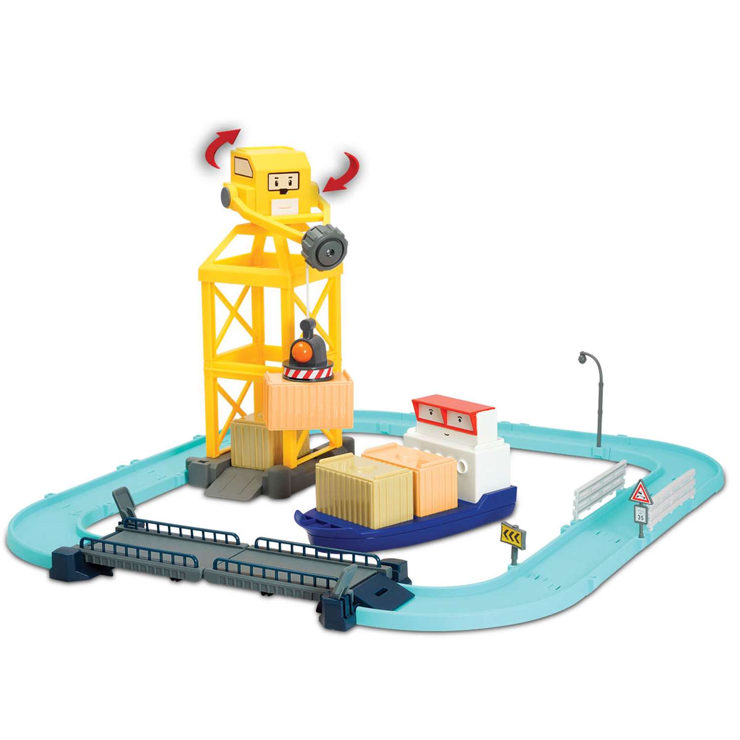 Игровой набор POLI Порт металлическая фигурка Терри 12 см в комплекте с разводным мостом - фото 1