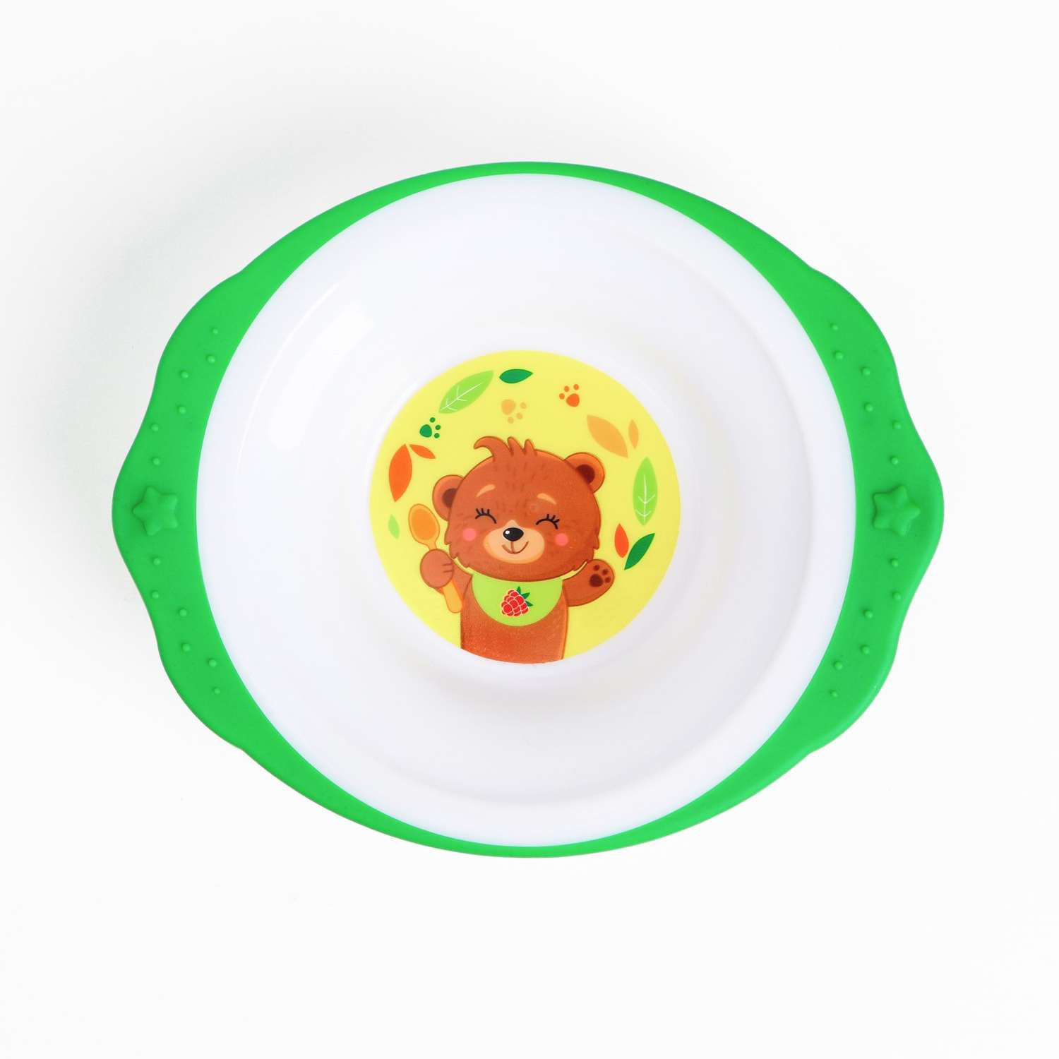 Набор детской посуды Mum and Baby «Медвежонок» тарелка на присоске 250 мл вилка ложка - фото 2