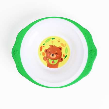 Набор детской посуды Mum and Baby «Медвежонок» тарелка на присоске 250 мл вилка ложка
