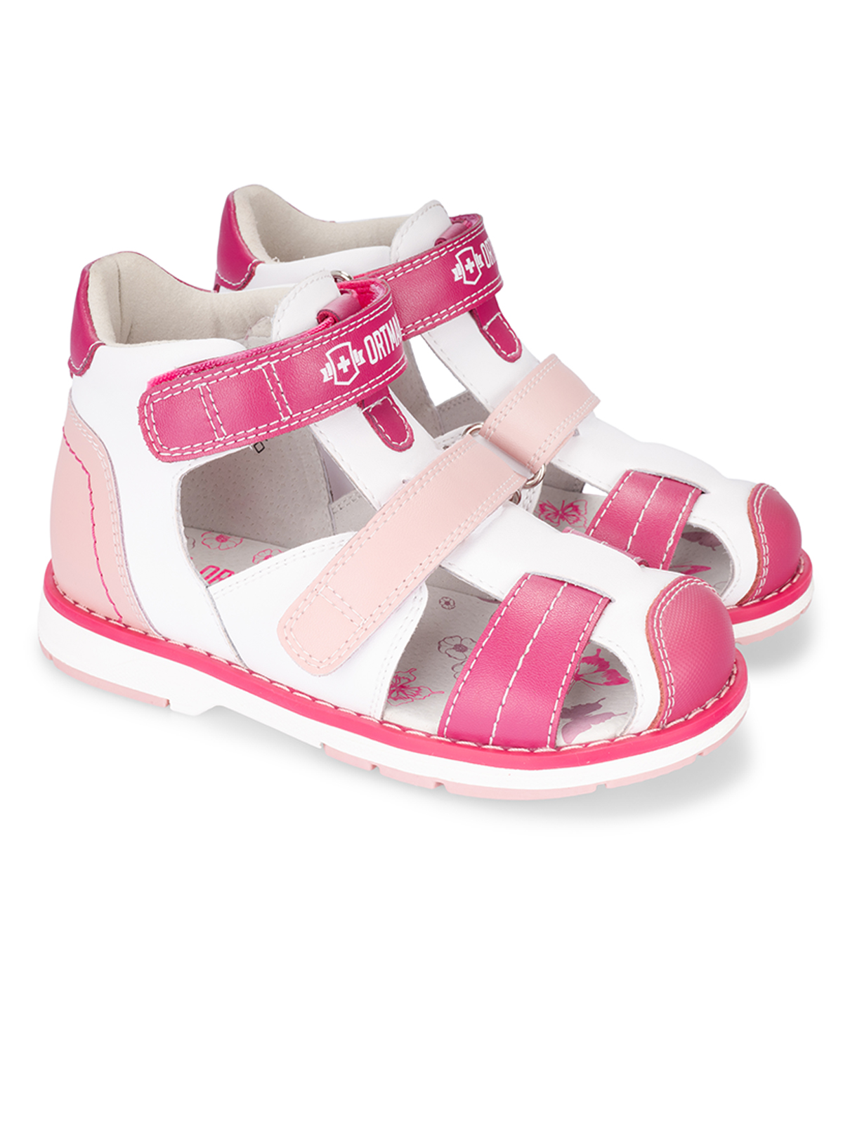 Сандалии ORTMANN kids 7.32.2_Rafaella_белый/фуксия, з/м - фото 1