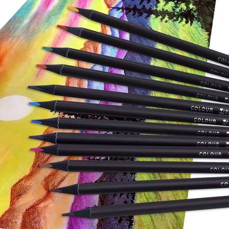 Карандаши цветные Brauberg художественные для рисования 12 цветов с мягким грифелем