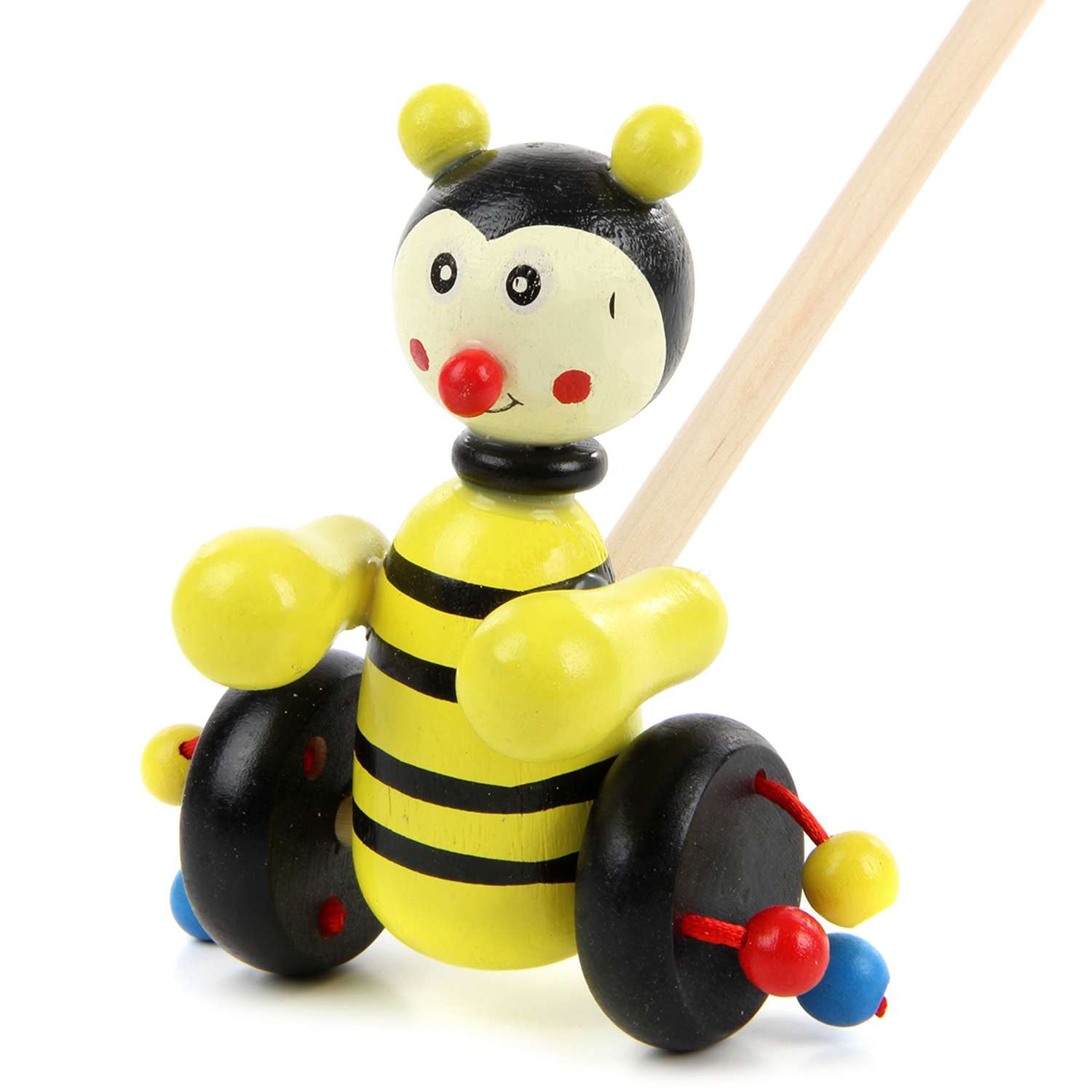 Игрушка-каталка Фабрика Фантазий деревянная на палочке Пчелка - фото 1