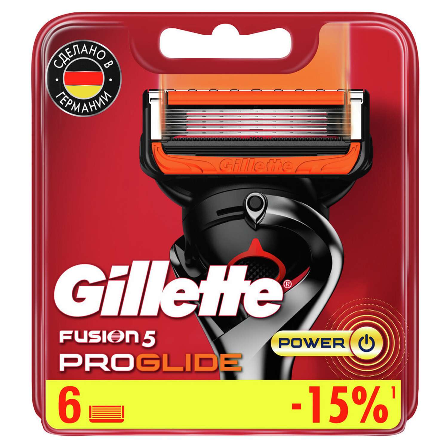Сменные кассеты GILLETTE Fusion Proglide Power -6 - фото 1