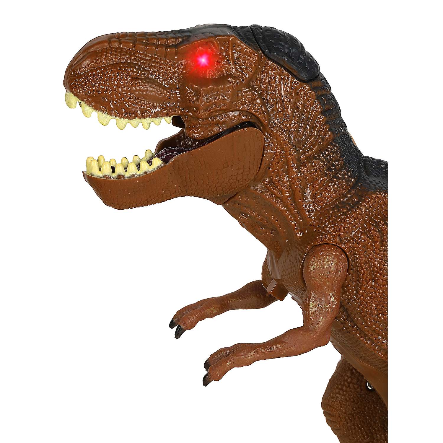 Игрушка на радиоуправлении КОМПАНИЯ ДРУЗЕЙ Динозавр со светом и паром шагает трясет головой коричневый - фото 11