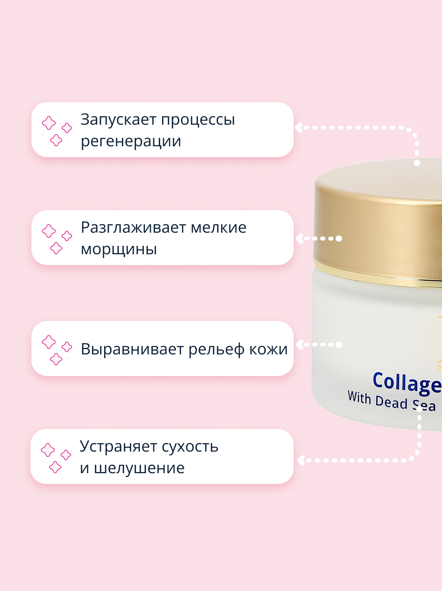 Крем для лица Health and Beauty ночной с коллагеном укрепляющий 50 мл - фото 3