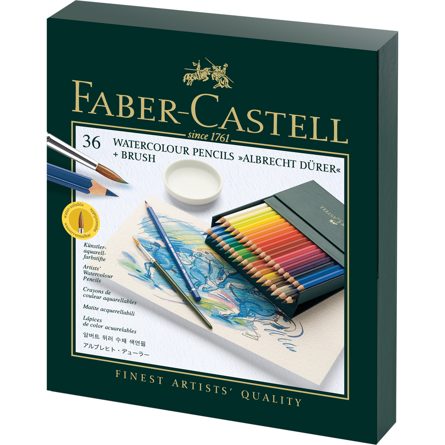 Карандаши акварельные Faber Castell художественные Albrecht Dürer 36 цветов - фото 1