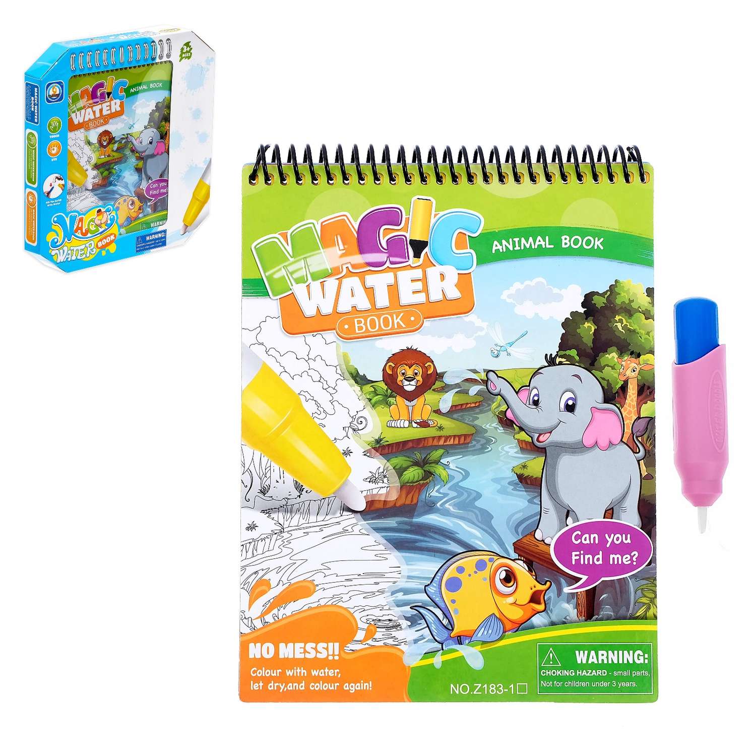Книжка для рисования водой Sima-Land Изучаем животных с водным маркером - фото 1