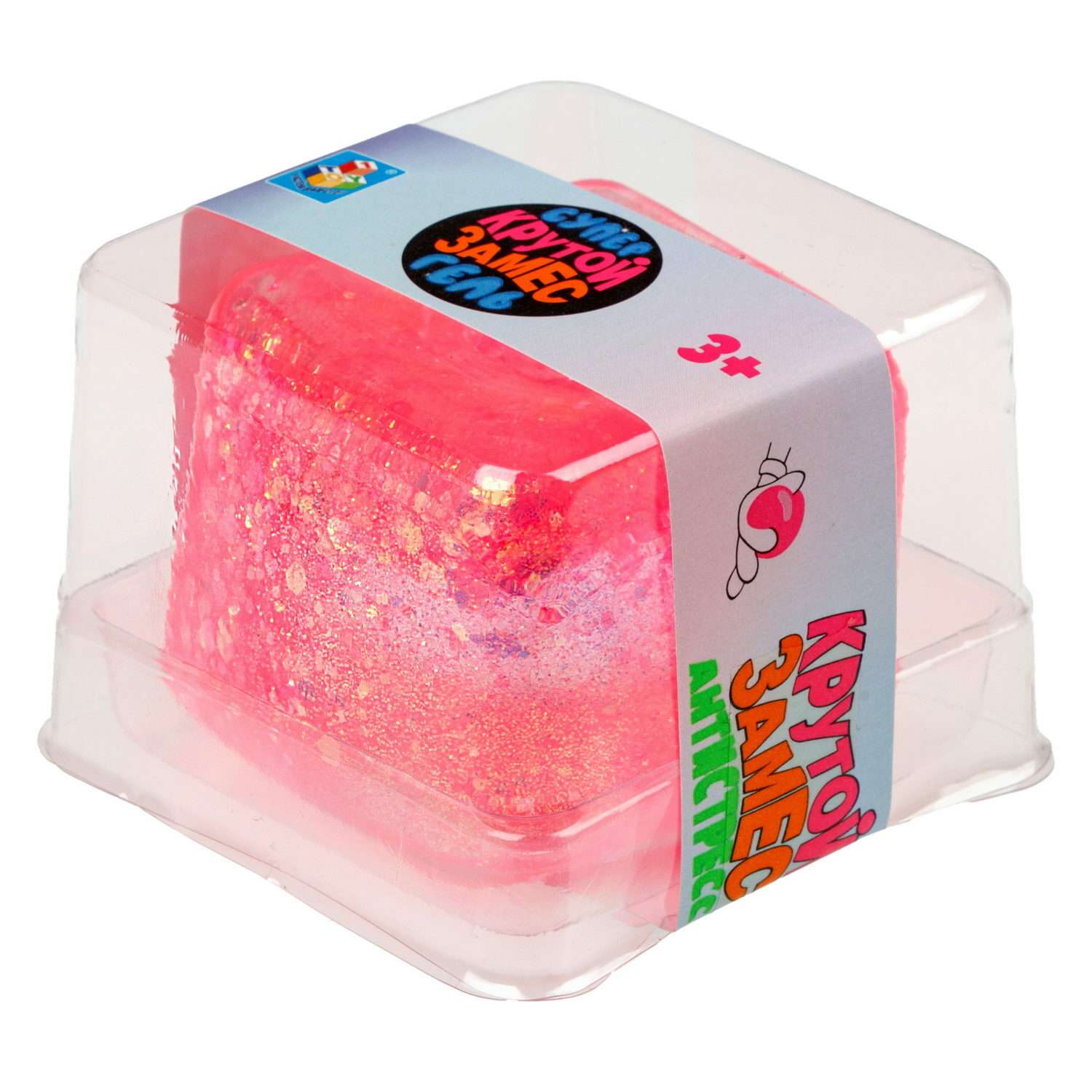 Игрушка-антистресс Крутой замес Супергель Куб 5 см розовый - фото 6