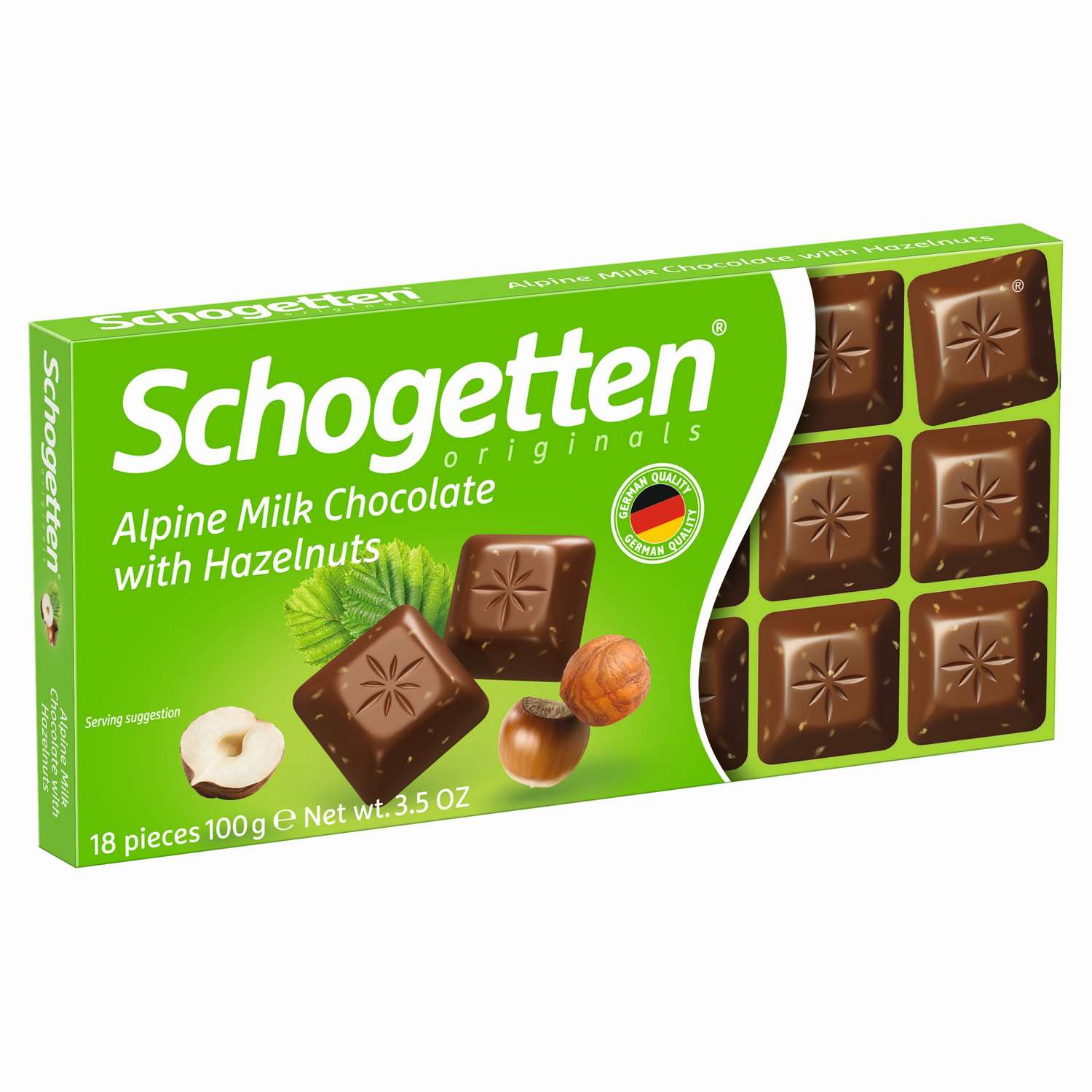 Плиточный шоколад Schogetten молочный Alpine Milk с обжаренным фундуком 100 г - фото 1