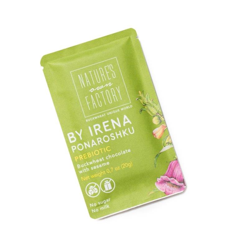 Шоколад Natures own factory Prebiotic by Irena Ponaroshku гречишный с кунжутом 20г - фото 3