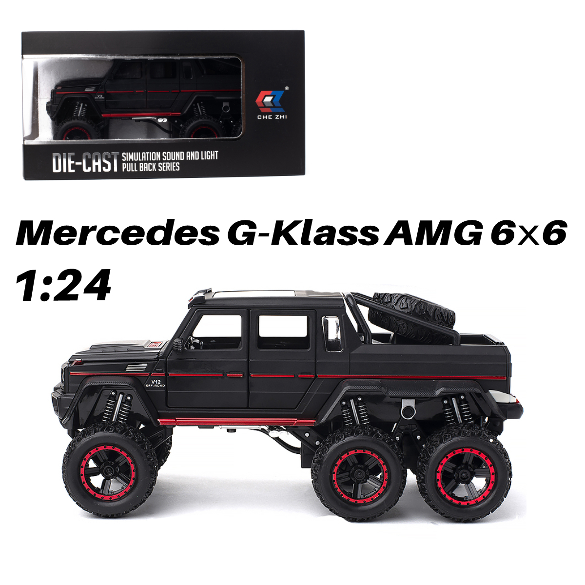 Автомобиль Che Zhi Mercedes 1:24 CZ122blk - фото 1