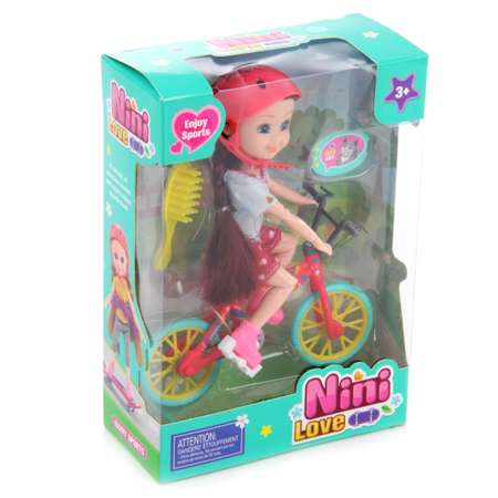 Кукла Veld Co шарнирная с велосипедом