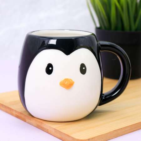 Кружка керамическая iLikeGift Penguin black