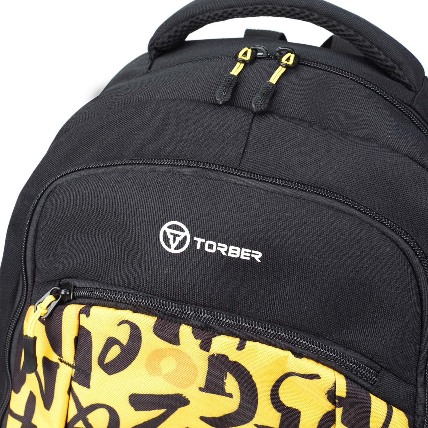 Рюкзак TORBER CLASS X черно желтый с принтом Буквы - фото 9