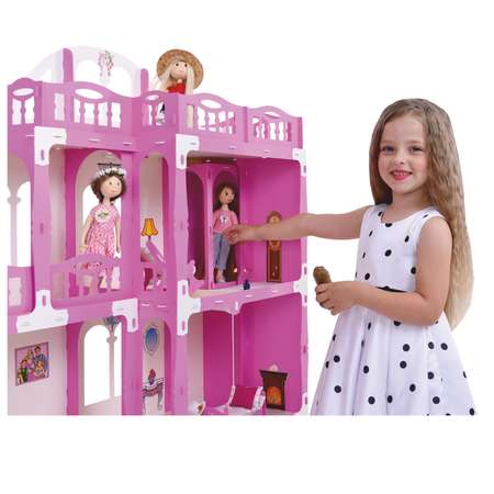 Домик для кукол Krasatoys Кристина с подвижным лифтом и мебелью 8 предметов 000346