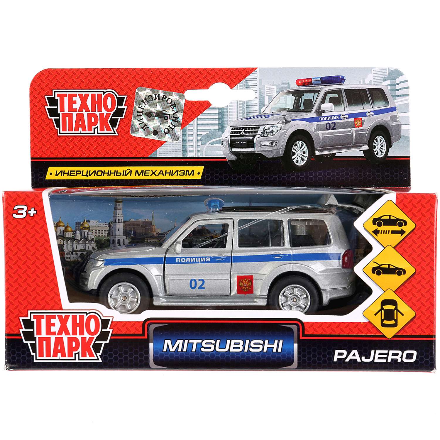 Машина Технопарк Mitsubishi Pajero Полиция инерционная 256374 256374 - фото 2