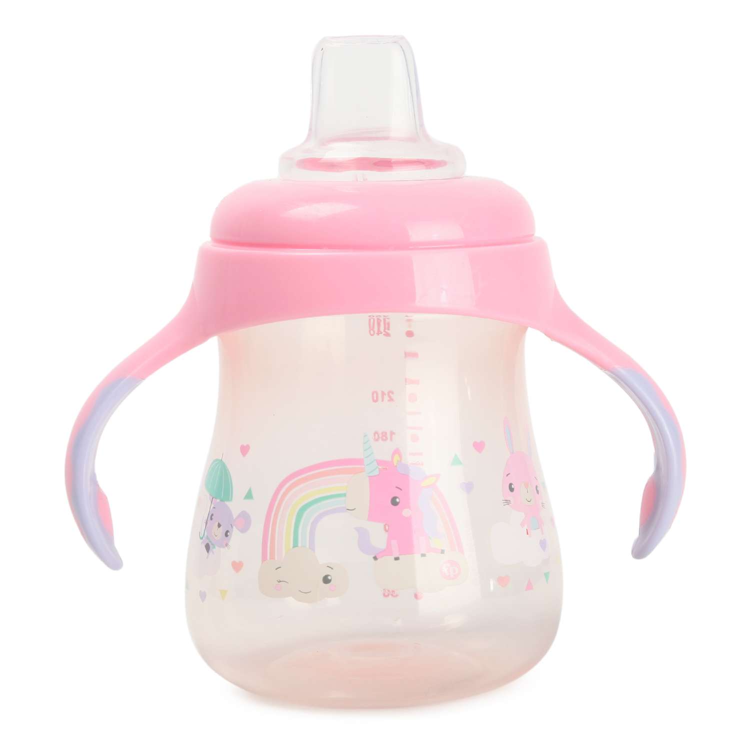 Поильник BabyGо Fisher Price c с носиком ручками 250мл Pink - фото 3