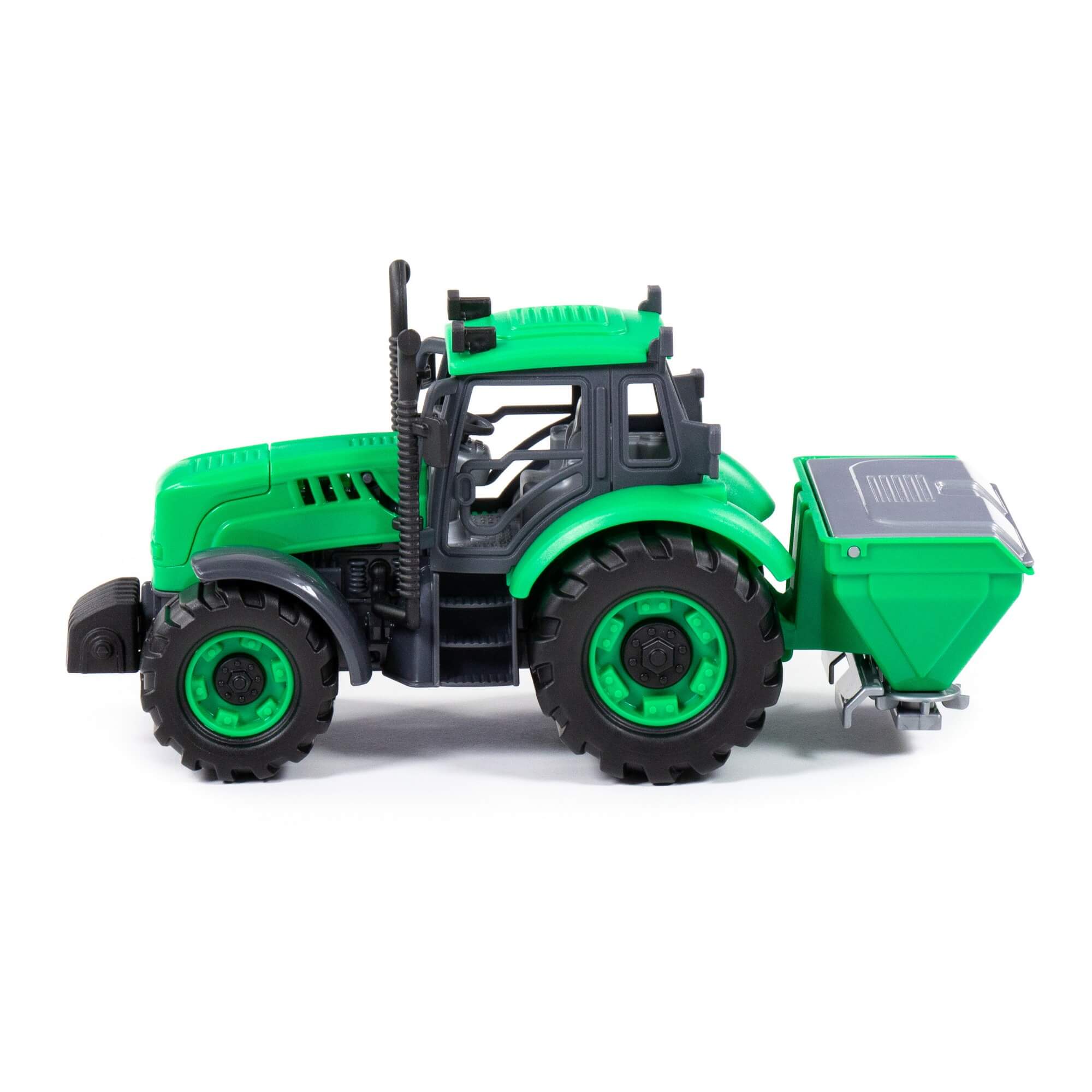 Трактор Полесье Прогресс сельскохозяйственный инерционный зелёный в коробке 91239 - фото 3