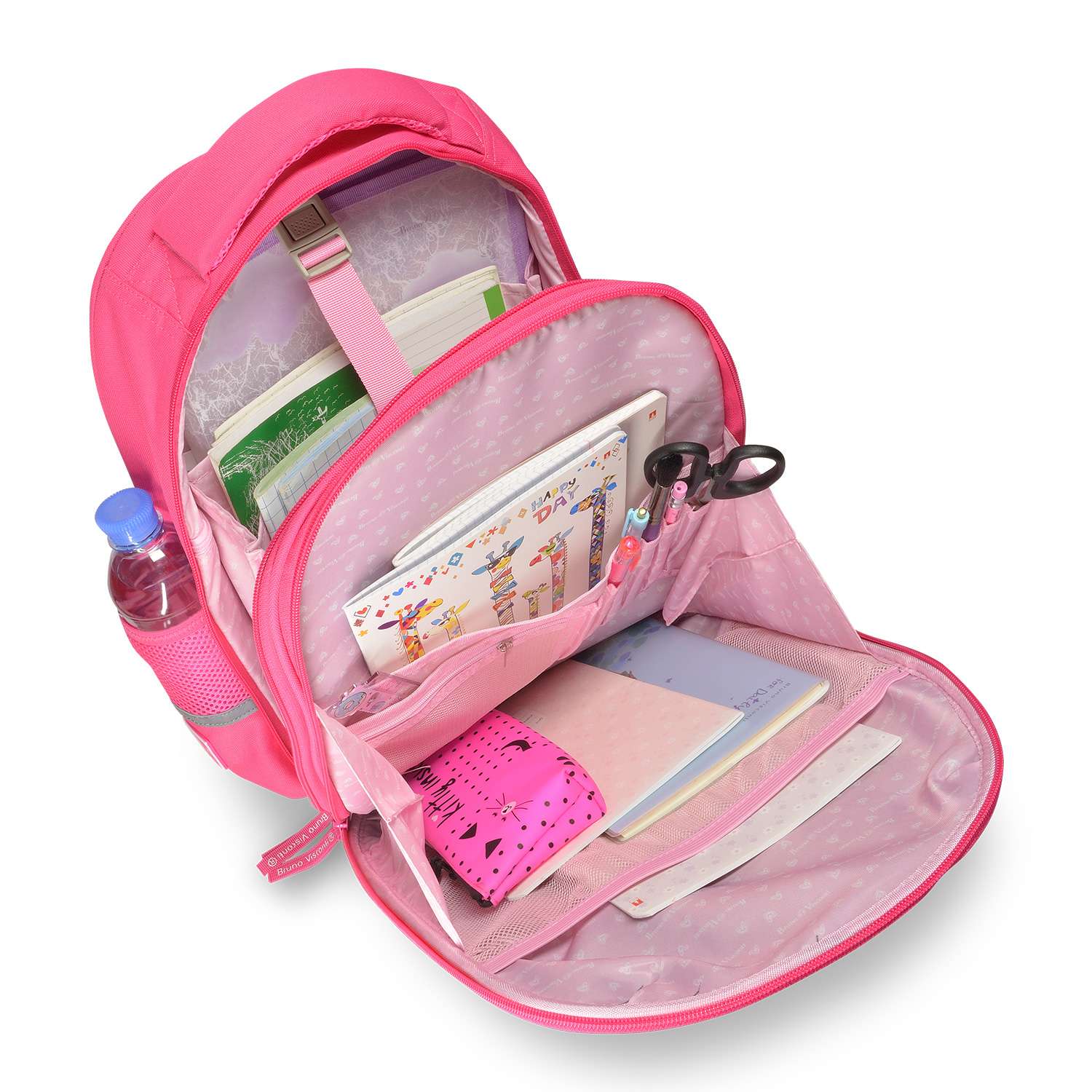 Рюкзак школьный Bruno Visconti облегченная капсула розовый с эргономичной спинкой Кеды розовые - фото 3