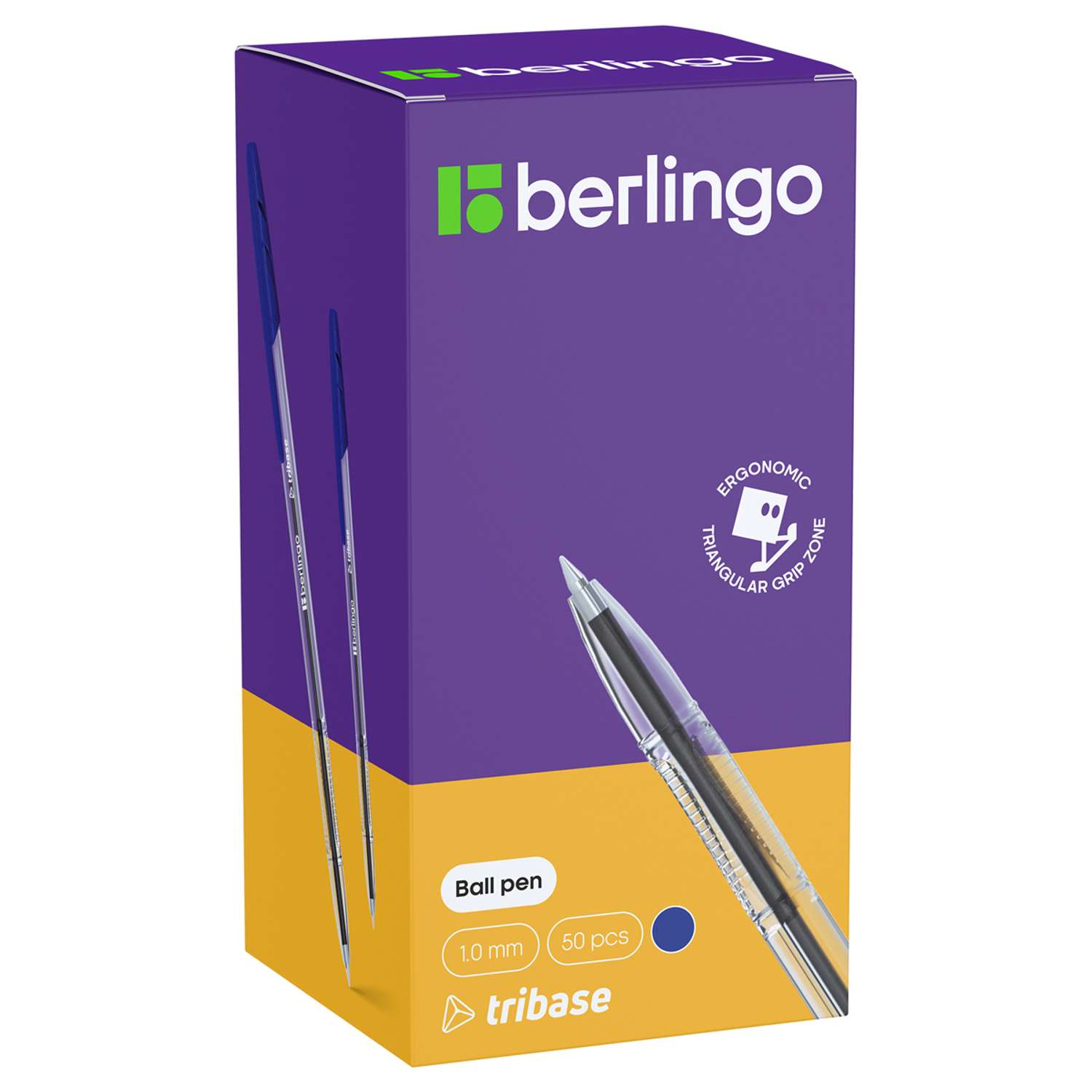 Ручка шариковая Berlingo Tribase синяя 1.0мм 50 шт - фото 3