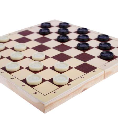 Настольная игра Sima-Land 2 в 1 «Леви« шашки d 2.6 см шахматы король h 7.5 см пешка h 3.5 см 30х30 см 4