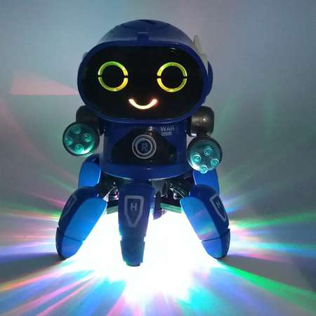 Робот CyberCode паук синий на батарейках. Танцует и поёт