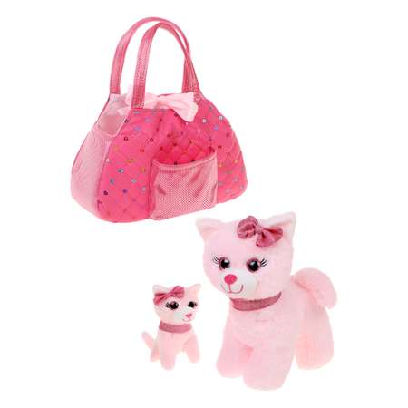 Игровой набор в сумочке Fluffy Family мама кошка и котенок