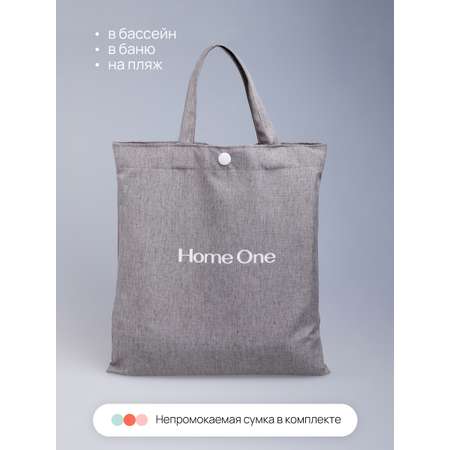 Штора для ванной Home One Linen 180х200 полиэстер серый