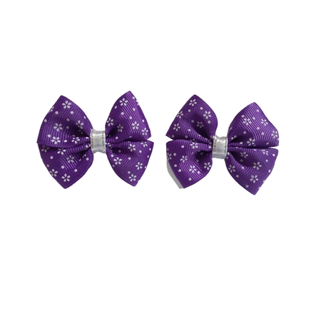 Набор бантов Valexa «Бабочка Б2» - фиолетовые в цветочек