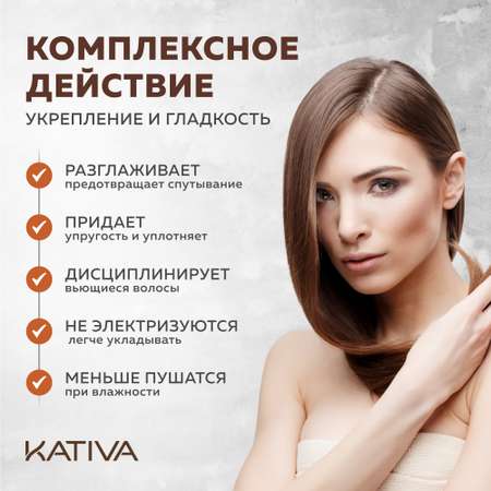 Бальзам-кондиционер Kativa для всех типов волос кератиновый укрепляющий 500 мл
