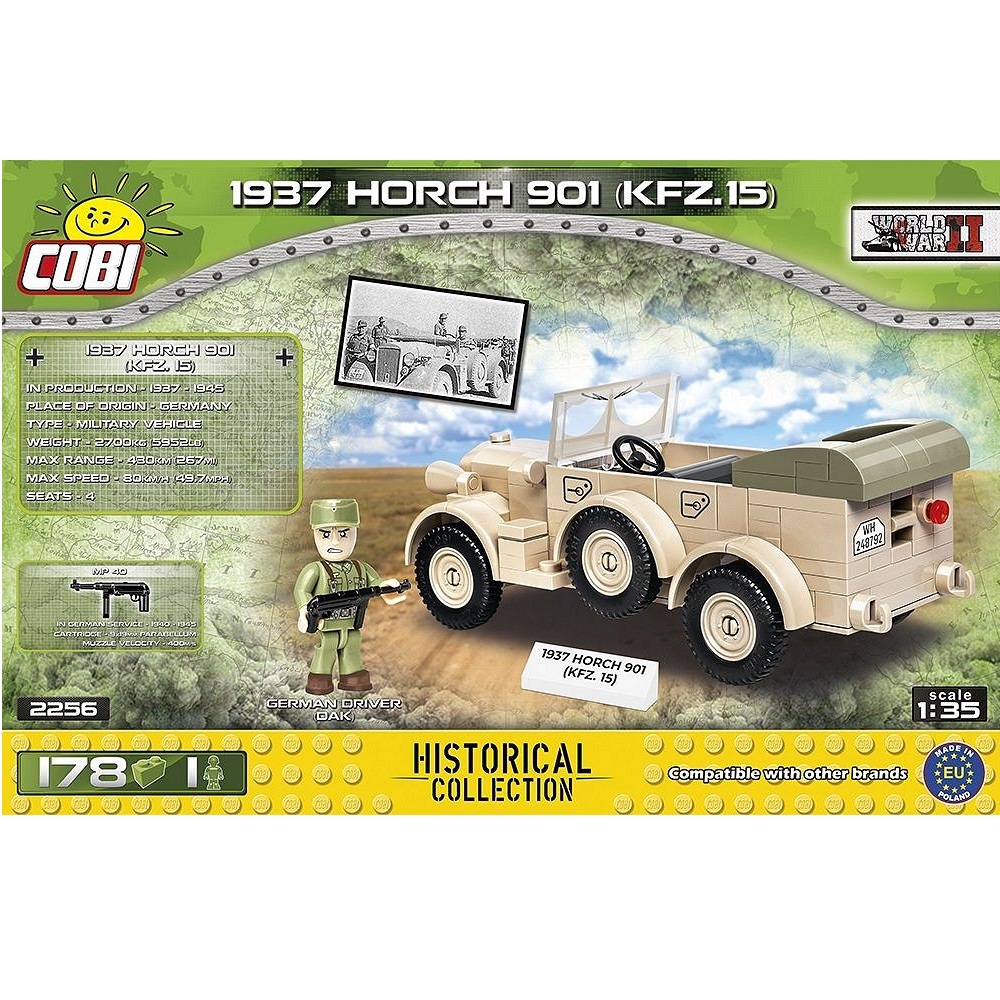 Конструктор COBI Немецкий внедорожник 1937 Horch 901 KFZ 15 178 деталей - фото 6