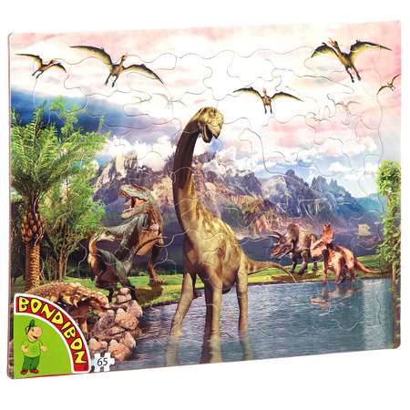 Пазл BONDIBON Эра динозавров 65 деталей 37х25 см